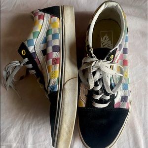 Vans Old Skool Rainbow Checkerboard Skate Shoe